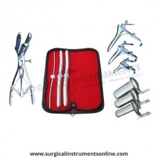 Hegar uterine dilator 3 pieces set,3-4, 11-12, 13-14, mathieu speculum, grave 3pcs, collin 3pcs